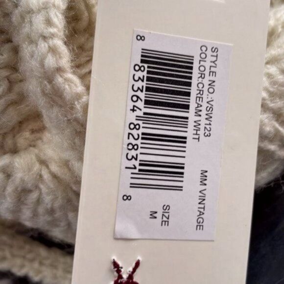 Miss Me Distressed Hooded Sweater off white M - Picture 5 of 5